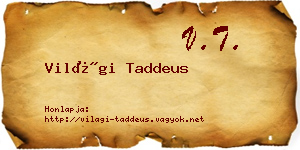 Világi Taddeus névjegykártya